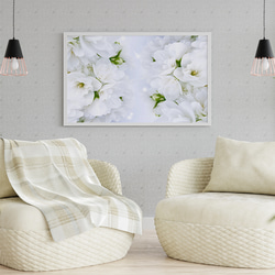 優雅的純白色花卉室內海報外國藝術/5316 第2張的照片