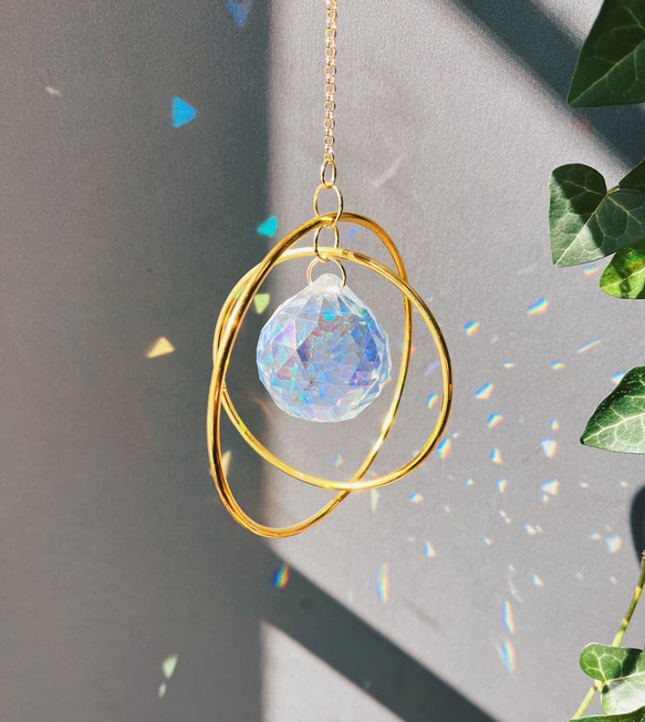 ハンドメイド SUN CATCHER インテリアサンキャッチャー 40mmクリスタル 1枚目の画像