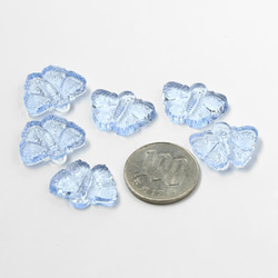 2個売 ガラスカボション 2cm  蝶々 ブルー 2枚目の画像