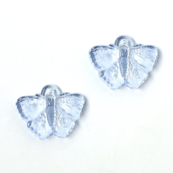 2個売 ガラスカボション 2cm  蝶々 ブルー 1枚目の画像