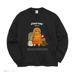 リラックスBIGシルエットTシャツ「Journey with you キャンパーのネコ」/送料無料 4枚目の画像