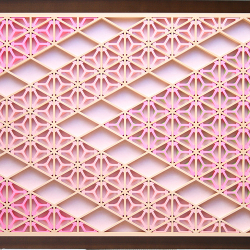 組子アートパネル 【組子色彩葉 桜】 和風アート インテリア 組子アートパネル 【組子色彩葉 桜】 和風アート インテリア