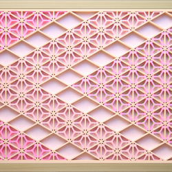 組子アートパネル 【組子色彩葉 桜】 和風アート インテリア 伝統工芸