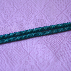 ビーズ編みの羽織紐 ─ 深緑×青 2枚目の画像