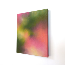 【華やかな椿】アート - 緑 ピンク グラデーション 抽象画（F-#2） 8枚目の画像