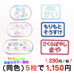 お名前ワッペン★くすみ系カラーマーク付き2列★ pfw-092-m.jpg