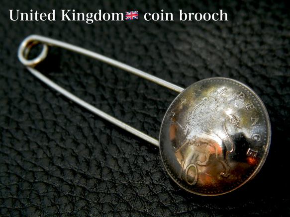 ＃B49　UK Coin Brooch 2枚目の画像