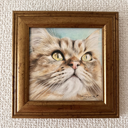 猫のミニ肖像画(オーダーメイド) 絵画 ペットアートカルモ 小倉