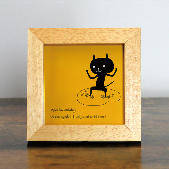 【額付き】 北欧　ネコ　猫　絵　絵画　アート　ポスター　黒猫　イラスト　グッズ　猫モチーフ　雑貨「ねこのひげ　0062」 人気・おすすめ｜安定人気・収納便利におすすめ 丁寧対応 配送追跡可 最短翌日到着可能