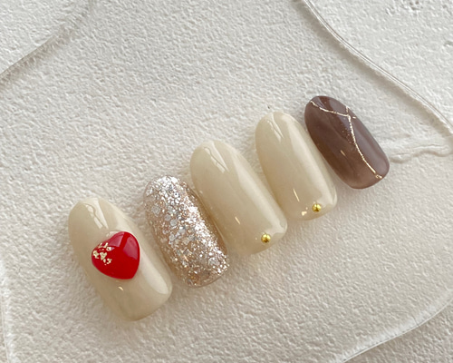 ネイルチップ オーダー バレンタイン チョコレート 3d ぷっくり ブラウン 7ac788b3ce346fef72bd622273cf07