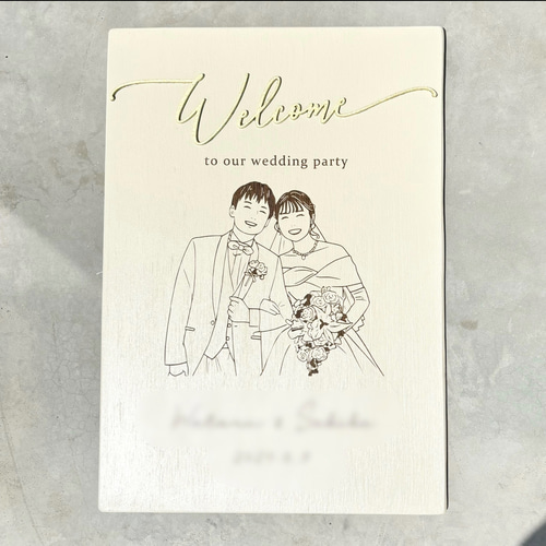 デザイン6種類＊木の似顔絵ウェルカムボード ウェルカムボード