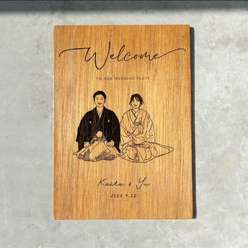 デザイン6種類＊木の似顔絵ウェルカムボード ウェルカムボード