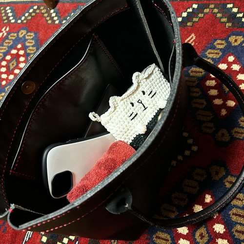 ファスナーポーチ　ねこ886 ハンドメイド ファスナーポーチ ねこ886 ハンドメイド ネコ3ファスナーポーチ