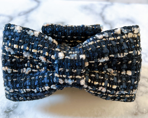 アンドラブクローゼット　ツイードリボンのHAPPYクリップほか2点 BIGツイードリボンのHAPPYクリップ MASAMI design ヘアクリップ