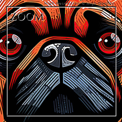 【Trinity (トリニティー)  - パグ犬 No.1】幸運 モダンアートポスター 犬の絵 3枚目の画像