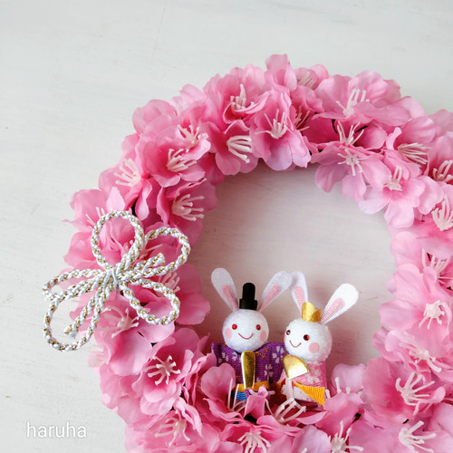 ひな祭り 桃の花リース きたない お値下げ2700→2400円