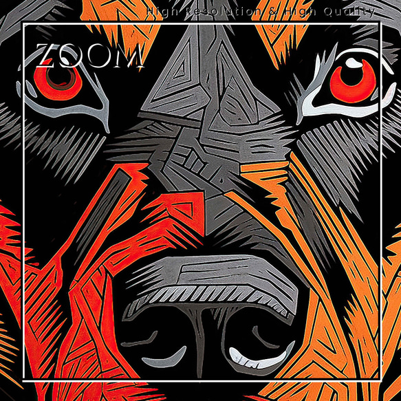 【Trinity (トリニティー)  - ロットワイラー犬 No.3】幸運 モダンアートポスター 犬の絵 3枚目の画像