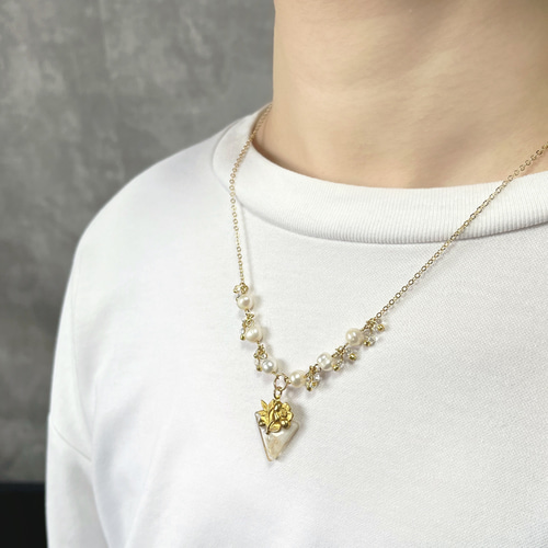 シルバーとパールのアクセサリーセット シルバー ネックレス SPD1409CB｜THE KISS（ザ・キッス）公式通販