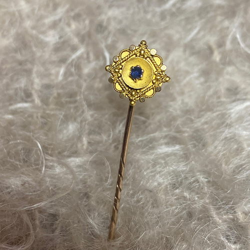 英国♦︎アンティーク♦︎ クラバットピン サファイア / 15k 15ct 15金