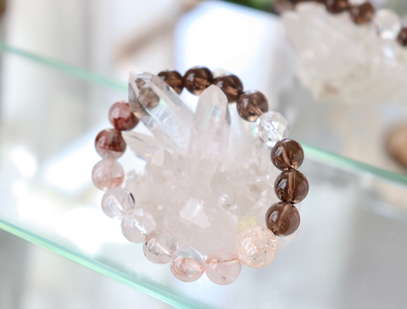 タイチンルチル×マニカラン産水晶 デザインブレスレット サイズ変更可