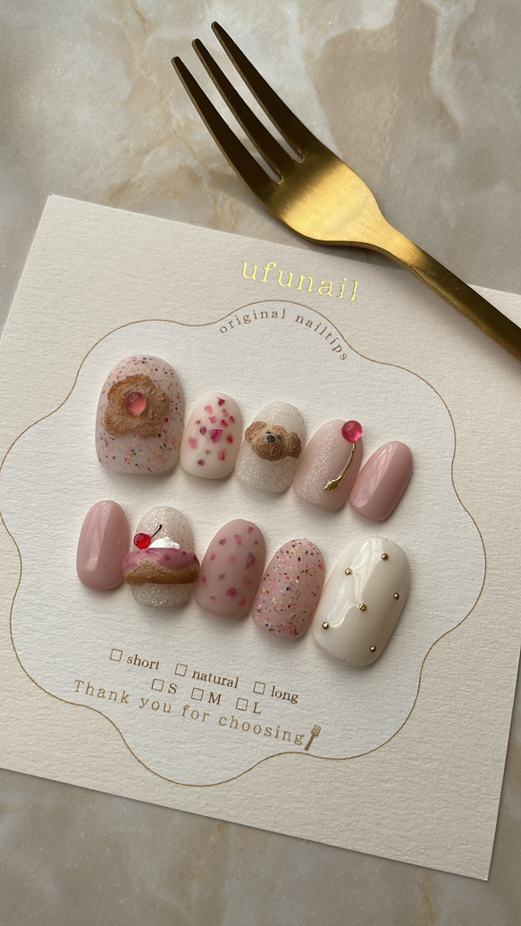 toypoodle＆strawberry donut nail 1枚目の画像