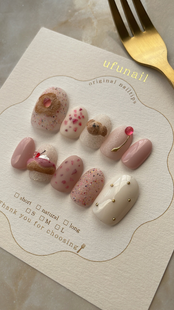 toypoodle＆strawberry donut nail 3枚目の画像