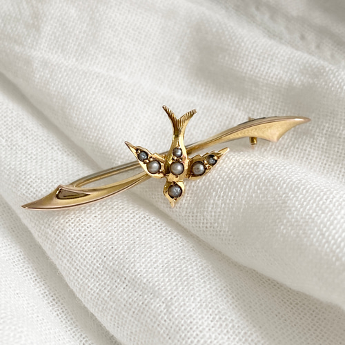 アンティークブローチ9金② ☆CINER☆サイナーBeeブローチ きらきら