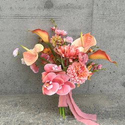 ウェディングブーケ　バレリーナブーケ　カラー　胡蝶蘭 ウェディングブーケ バレリーナブーケ カラー 胡蝶蘭