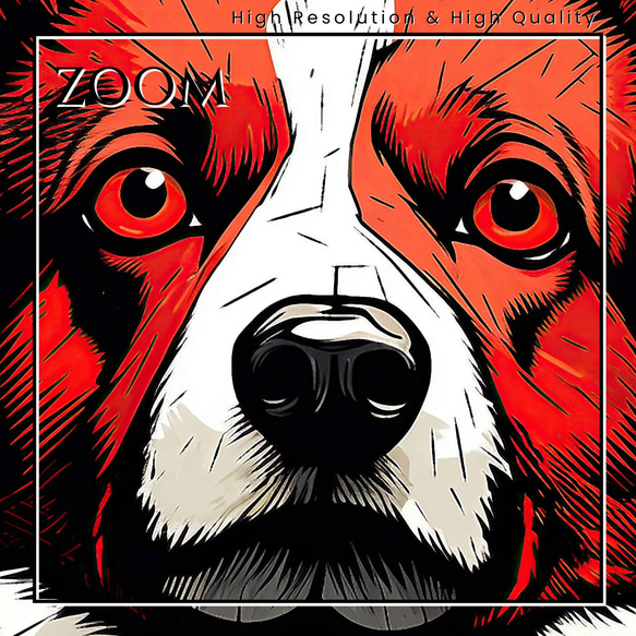【Trinity (トリニティー)  - ウェルシュコーギー犬 No.3】幸運 モダンアートポスター 犬の絵 3枚目の画像
