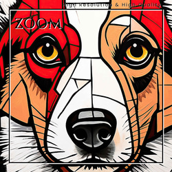 【Trinity (トリニティー)  - ウェルシュコーギー犬 No.4】幸運 モダンアートポスター 犬の絵 3枚目の画像