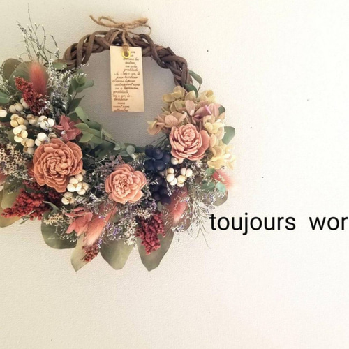 ドライフラワー＊20cm＊ハーフリース＊マーガレットフラワー ドライフラワー＊20cm＊ハーフリース＊マーガレットフラワー ドライ