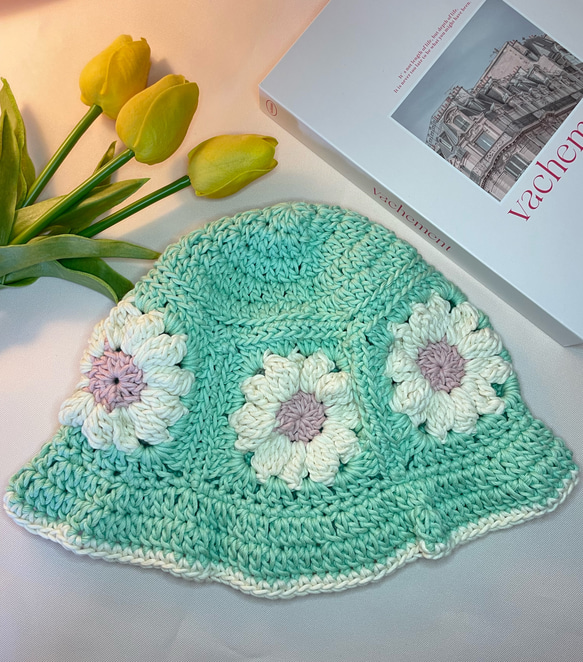 かぎ針】ぷっくりお花モチーフバッグの編み方🌱Crochet flower