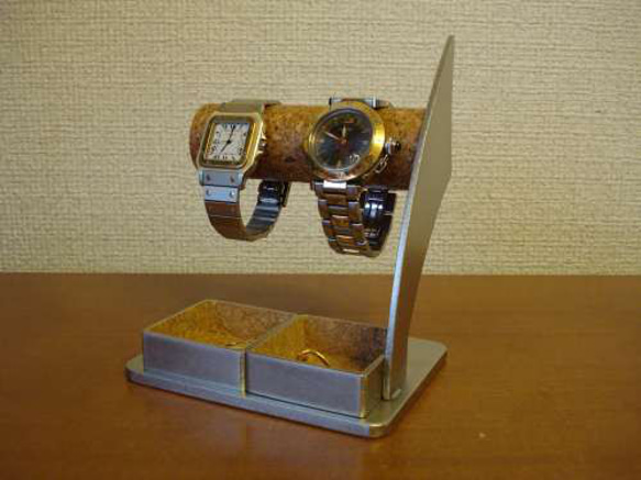腕時計スタンド　腕時計スタンド 2本　女性用パイプダブルトレイ付き腕時計スタンド　左バージョン 3枚目の画像