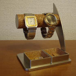 腕時計スタンド　腕時計スタンド 2本　女性用パイプダブルトレイ付き腕時計スタンド　左バージョン 1枚目の画像