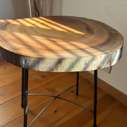 天然木　欅の切り株　アイアンテーブル　コーヒーテーブル　サイドテーブル 6枚目の画像