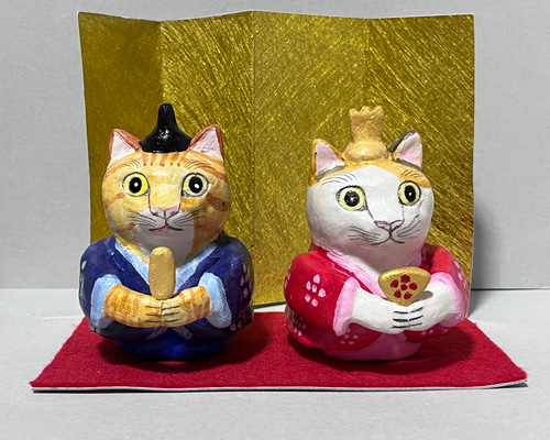 ハンドメイド　お雛様　石粉粘土　人形　2体セット 272ea903b3139d100acf9ce8a86ff3