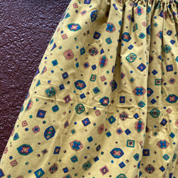 幾何学？ネルスカート　数量限定　ギャザースカート　個性派スカート　 1枚目の画像