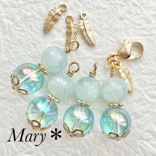 429 アクアマリン×Sカットクォーツ×オブシディアン　天然石　お守り yo-fs-0037_1.jpg