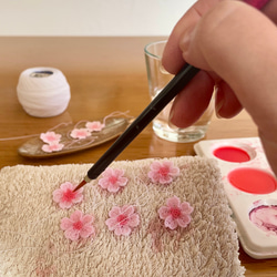 編んで染めた桜　ヘアピン　髪飾り　さくら　サクラ レース編み 12枚目の画像