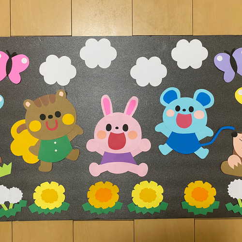 春の壁面飾り 春 卒園式 入園式 新学期 4月 切り絵 misa☆壁面クラフト