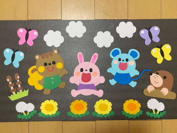 春の壁面飾り 春 卒園式 入園式 新学期 4月 切り絵 misa☆壁面クラフト
