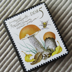 ドイツ　きのこ切手ブローチ9385 2枚目の画像