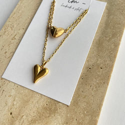 magnet heart necklace／ 大人可愛いハートのネックレス マグネット 金属アレルギー対応 2枚目の画像