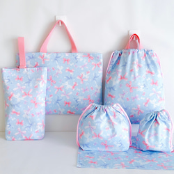 入園入学セット〙リボン⋈*｡ﾟ 女の子 レッスンバッグ 上履き入れ お