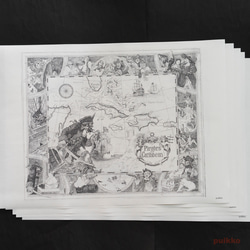 紙製ブックカバー　古地図3　A3判（モノクロ） 6枚目の画像