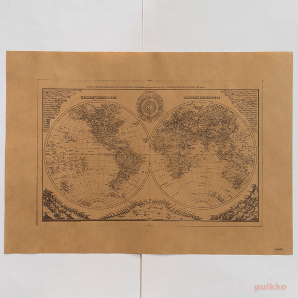 紙製ブックカバー　古地図3　A3判（モノクロ） 3枚目の画像