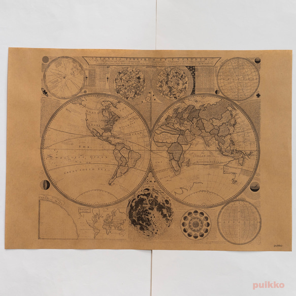 紙製ブックカバー　古地図3　A3判（モノクロ） 2枚目の画像