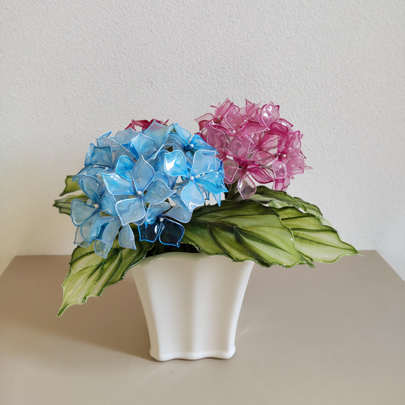 アメリカンフラワー・ディップフラワー・ディップアートの紫陽花