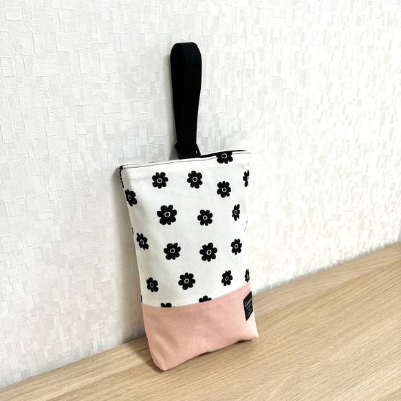 【入園入学グッズ】上履き入れ　上履き袋　シューズバッグ　花柄　ピンク 3枚目の画像