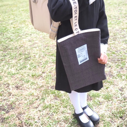 入園入学⭐︎グレンチェックのレッスンバッグ&シューズバッグセット⭐︎イブルキルト 9枚目の画像